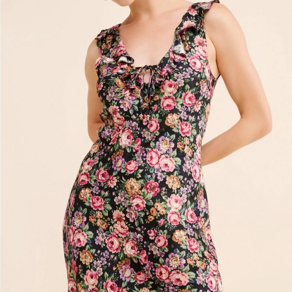 Auguste The Label Pink and Orange Ruffled Tiered Maxi Dress - Picture 4 of 5